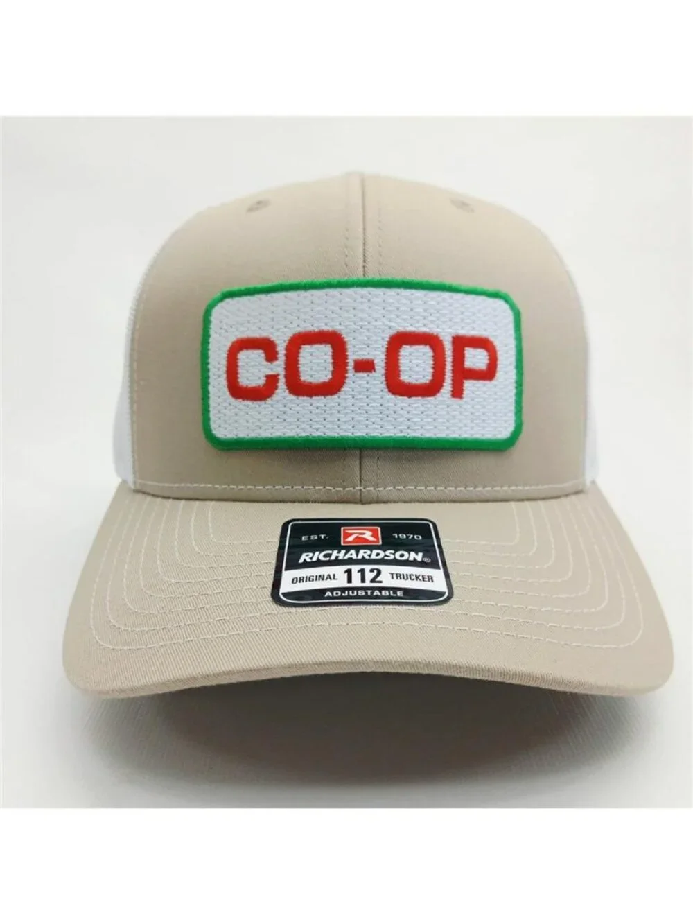 Retro CO-OP Farm Trucker Hat Vintage Agricultural Patch Richardson 112 Cap Khaki